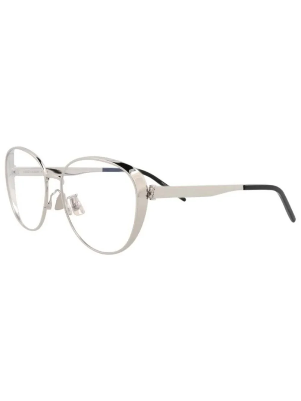 New Saint Laurent Womens Round/Oval Silver Silver Transparent Fashion Designer E
